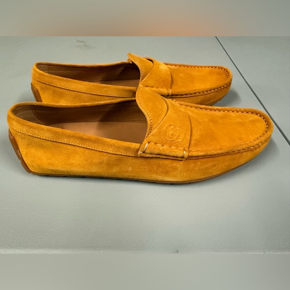 Gucci Men's Loafers in Bright Yellow Suede
